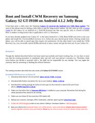 Root and Install CWM on Galaxy S2 GT-I9100 on Android 4.1.2 Jelly Bean(Work).doc