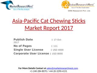 Asia-Pacific Cat Chewing Sticks Market Report 2017.pptx